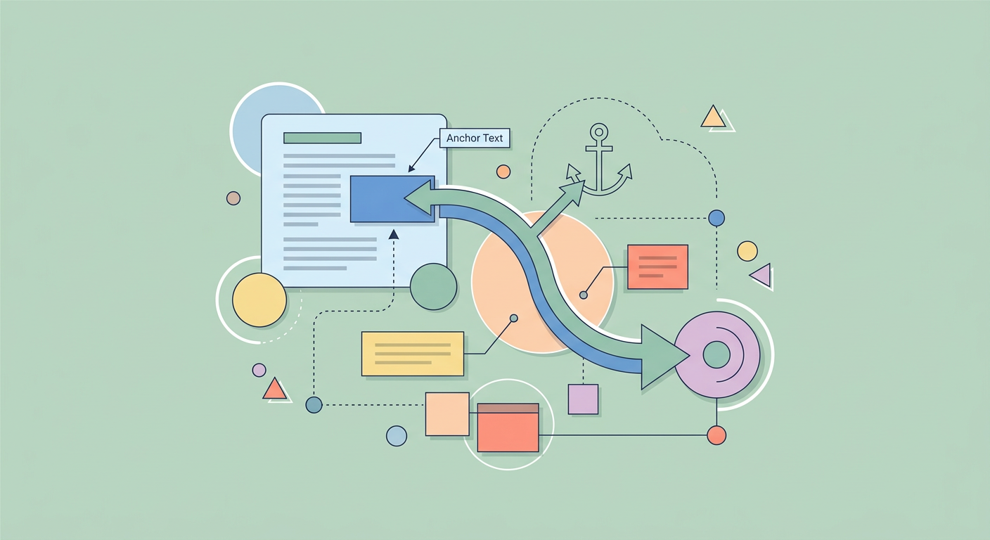 Anchor Text infografik: Backlink Temelleri kapsamında kavramsal diyagram