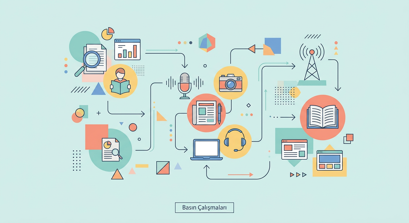 Basın Çalışmaları infografik: Digital PR kapsamında kavramsal diyagram