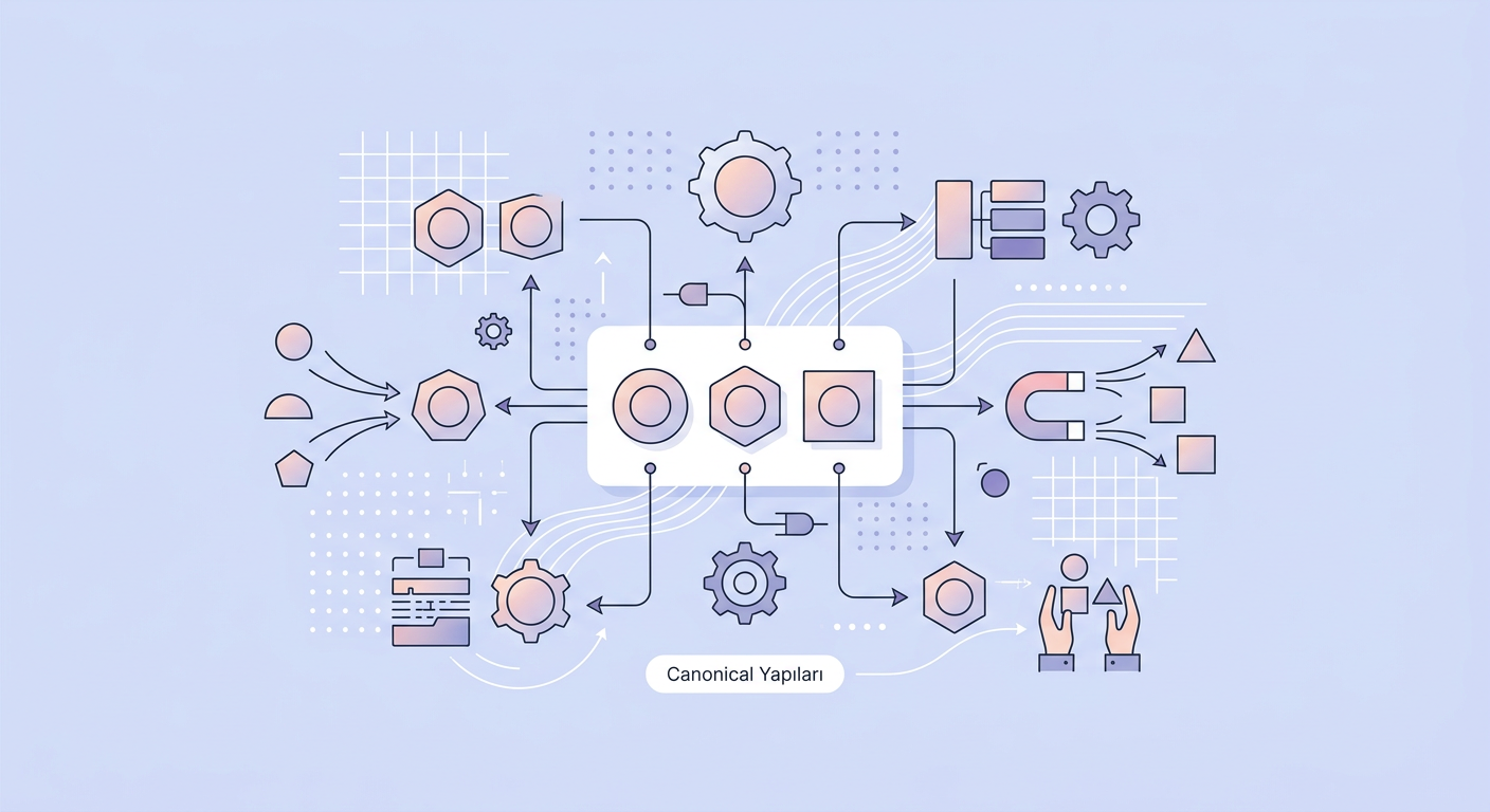Canonical Yapıları infografik: Teknik SEO kapsamında kavramsal diyagram