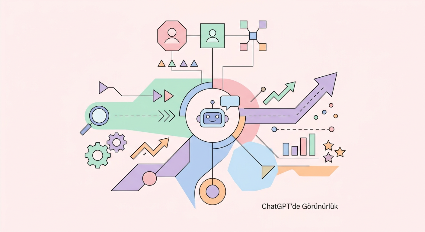 ChatGPT'de Görünürlük infografik: ChatGPT Optimizasyonu kapsamında kavramsal diyagram