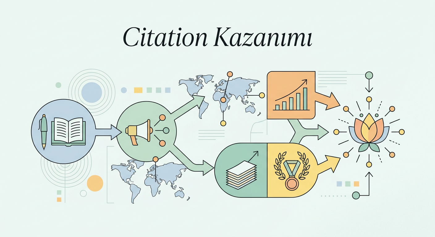 Citation Kazanımı infografik: Perplexity SEO kapsamında kavramsal diyagram