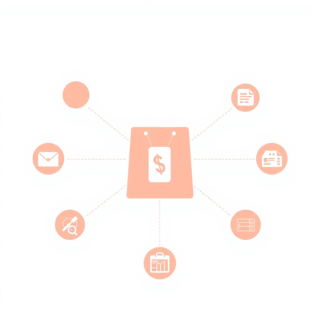 E-Ticaret SEO infografik: kavramsal diyagram
